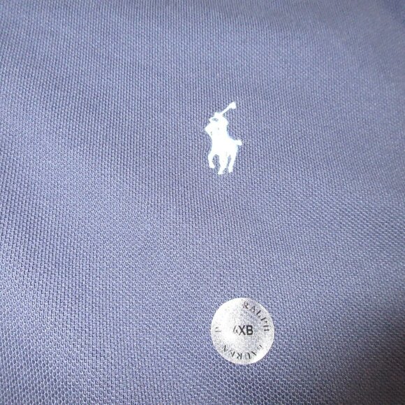 POLO Ralph Lauren mens solid navy mesh polo 4XB BIG NWT - Picture 5 of 6